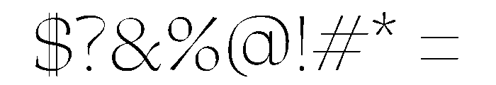 Oni Thin Instance Font OTHER CHARS