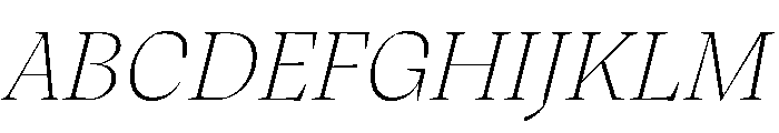 Oni ThinItalic Instance Font UPPERCASE