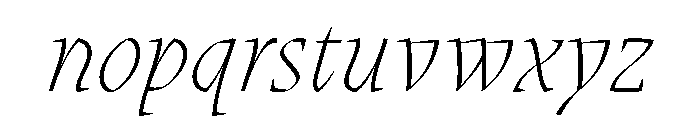 Oni ThinItalic Instance Font LOWERCASE