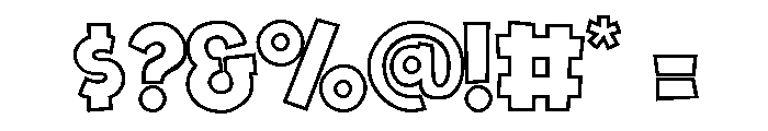 One Nine Nine Four Outline Font OTHER CHARS