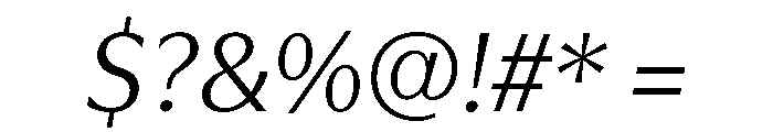 Optima Italic Font OTHER CHARS