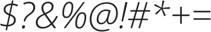 Open Sans Soft Light Italic otf (300) Font OTHER CHARS