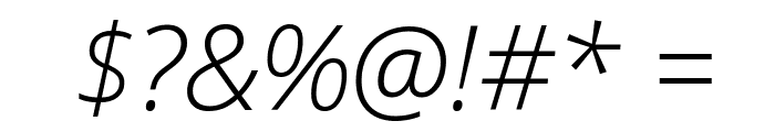 Open Sans Light Italic Font OTHER CHARS