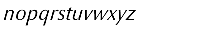 Optima nova Italic Font LOWERCASE