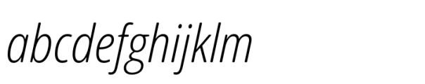 Open Sans Soft Cnd Light Italic Font LOWERCASE