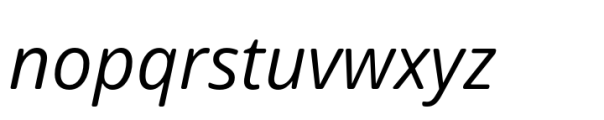 Open Sans Soft Italic Font LOWERCASE