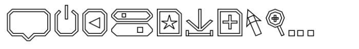 Open TECH Neue Icons Outline Font UPPERCASE