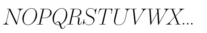 Operetta 12 Extra Light Italic Font UPPERCASE