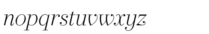 Operetta 12 Extra Light Italic Font LOWERCASE