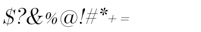 Operetta 12 Light Italic Font OTHER CHARS
