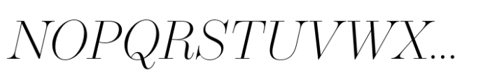 Operetta 18 Extra Light Italic Font UPPERCASE