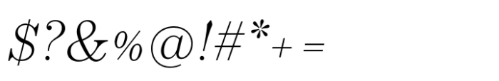 Operetta 8 Extra Light Italic Font OTHER CHARS