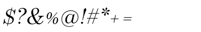 Operetta 8 Light Italic Font OTHER CHARS