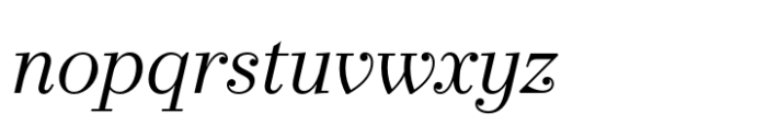 Operetta 8 Light Italic Font LOWERCASE