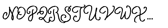 Ophelia Story Font UPPERCASE