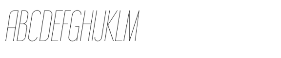 Option Condensed Hairline Italic Font UPPERCASE