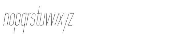 Option Condensed Hairline Italic Font LOWERCASE