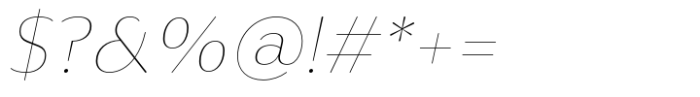 Opun Lux Thin Italic Font OTHER CHARS