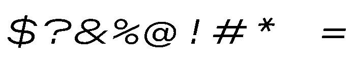 OpenInto 1000LightItalic Instance Font OTHER CHARS