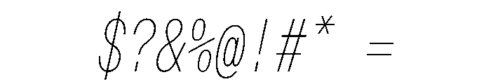 OpenInto 400ThinItalic Instance Font OTHER CHARS
