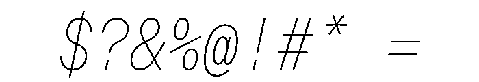 OpenInto 500ThinItalic Instance Font OTHER CHARS
