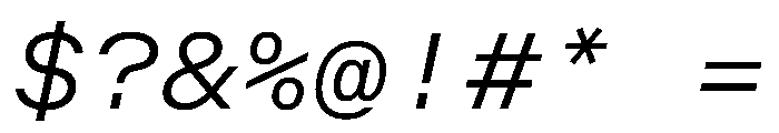 OpenInto 700LightItalic Instance Font OTHER CHARS