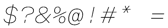 OpenInto 700ThinItalic Instance Font OTHER CHARS