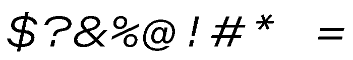 OpenInto 800LightItalic Instance Font OTHER CHARS