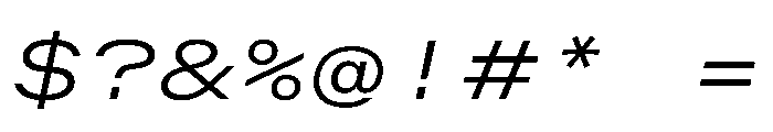 OpenInto 900LightItalic Instance Font OTHER CHARS