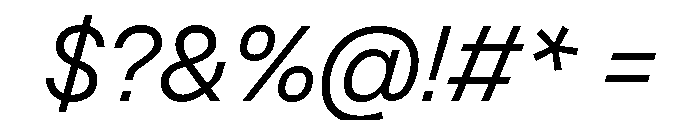 Operand LightItalic Font OTHER CHARS
