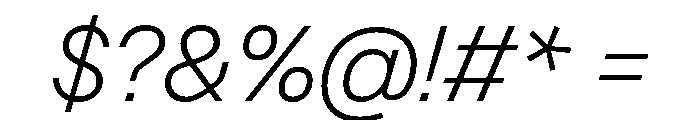 Operand ThinItalic Font OTHER CHARS