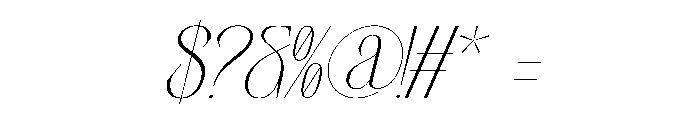 Orlevin Italic Font OTHER CHARS