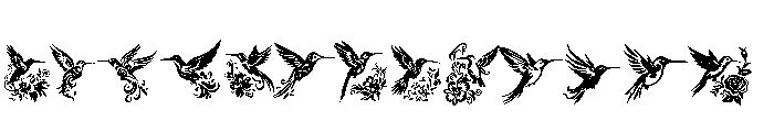 Ornamental Hummingbirds Font UPPERCASE