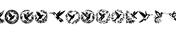 Ornamental Hummingbirds Font UPPERCASE