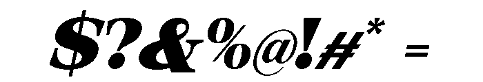 Orvessia Bold Expanded Italic Font OTHER CHARS