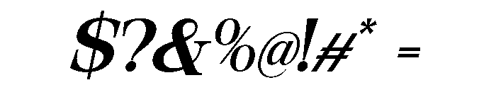 Orvessia Expanded Italic Font OTHER CHARS