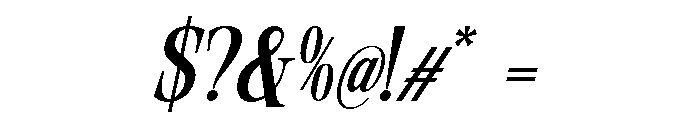 Orvessia Light Condensed Italic Font OTHER CHARS