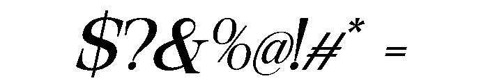 Orvessia Light Expanded Italic Font OTHER CHARS