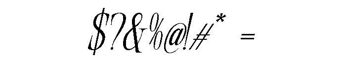 Orvessia Thin Condensed Italic Font OTHER CHARS