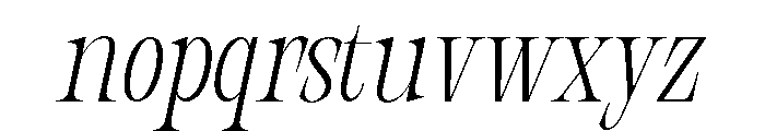 Orvessia Thin Condensed Italic Font LOWERCASE