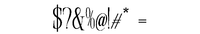 Orvessia Thin Condensed Font OTHER CHARS