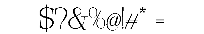 Orvessia Thin Expanded Font OTHER CHARS