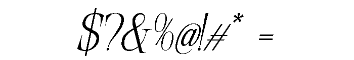 Orvessia Thin Italic Font OTHER CHARS