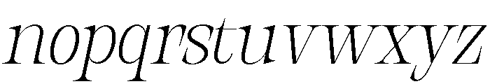 Orvessia Thin Italic Font LOWERCASE
