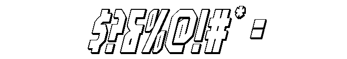 Orion Prime 3D Italic Font OTHER CHARS