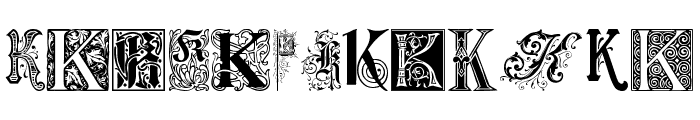Ornamental Initials K Font UPPERCASE