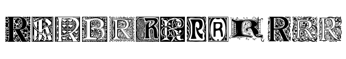 Ornamental Initials R Font UPPERCASE