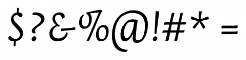 Orenga Book Italic Font OTHER CHARS