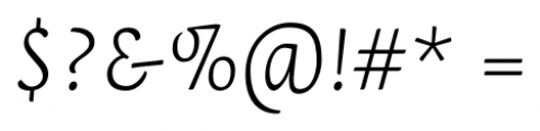 Orenga Light Italic Font OTHER CHARS