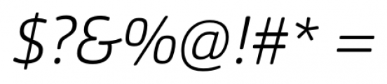 Orgon ExtraLight Italic Font OTHER CHARS